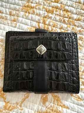 Brighton Black Croc-Embossed Leather Card & Key Holder